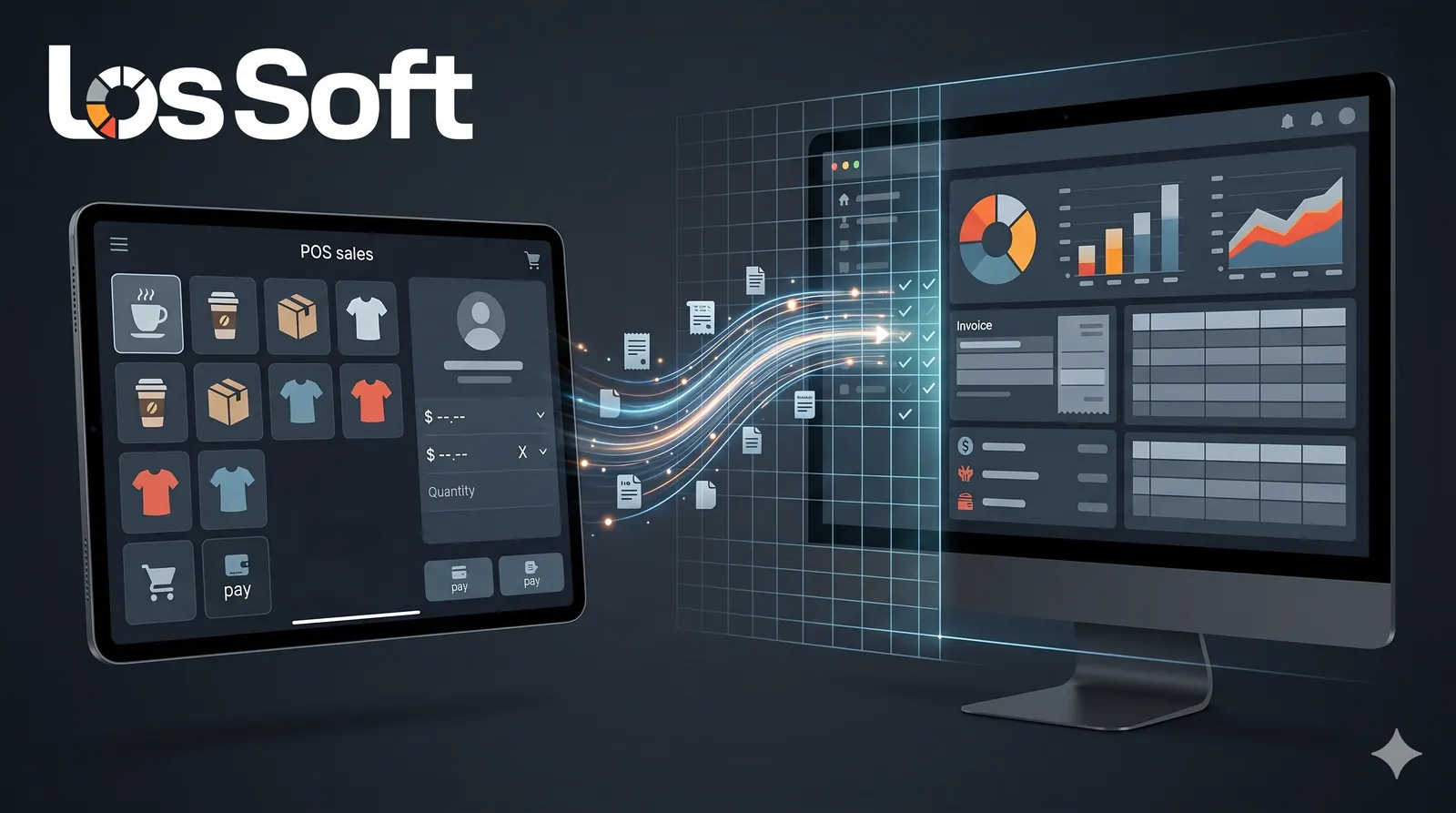 Kodėl komandos daro mažiau klaidų, kai išankstinė apskaita ir POS yra toje pačioje sistemoje? Los Pos tinklaraščio viršelio vaizdas, skirtas